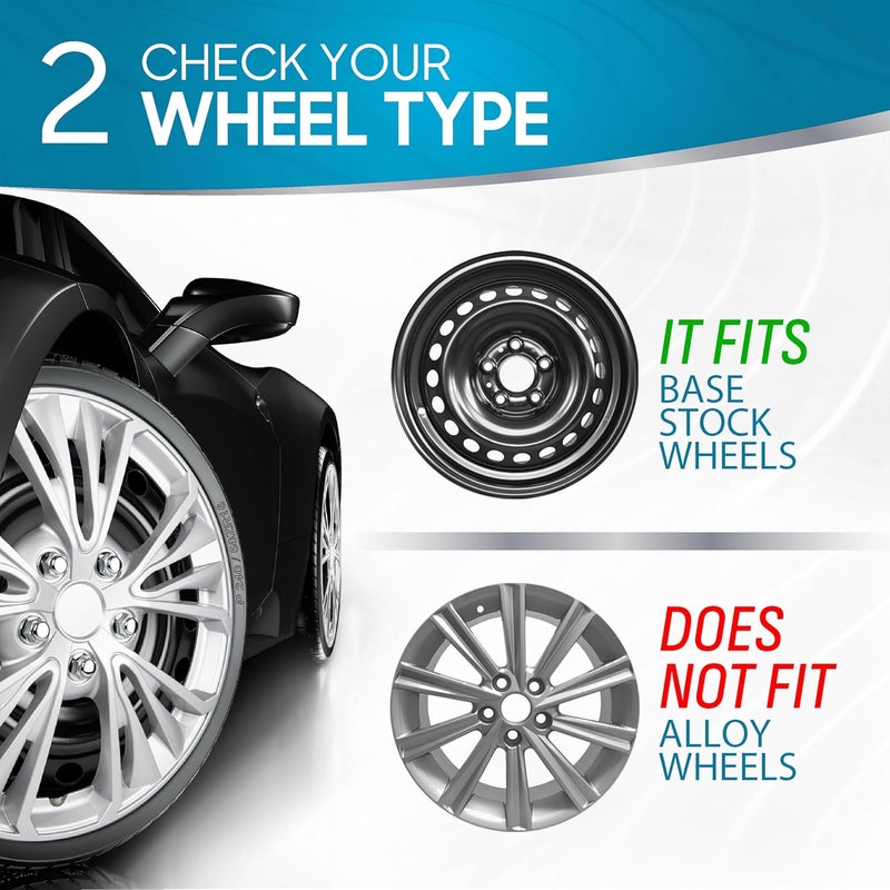 BDK 16 Inch Hubcaps Set of 4 – OEM Replacement Snap-On Wheel Rim Covers - Universal Fit Car Wheel Cover for Cars, Trucks, SUV, Vans Durable ABS 5-Spoke Silver Hub-Cap Car Accessories Exterior - Image 3